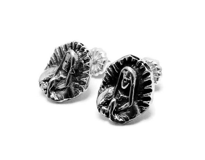 NEW .925 Sterling Silver Virgin Mary (Virgen de Guadalupe)  Earrings!!