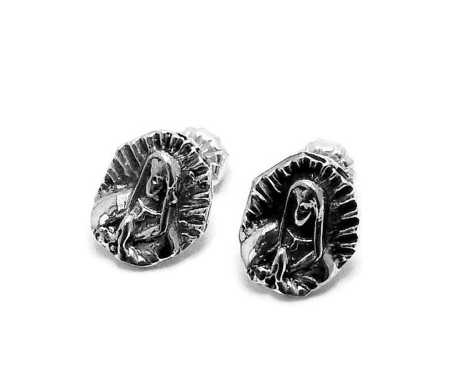 NEW .925 Sterling Silver Virgin Mary (Virgen de Guadalupe)  Earrings!! - Image 5