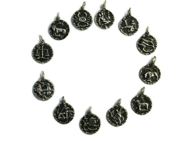 Horoscope Zodiac Sign Unisex Pendant .925 Sterling Silver!!!