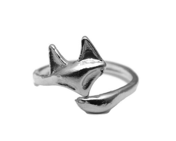 Fox Ring Adjustable .925 Sterling Silver !!
