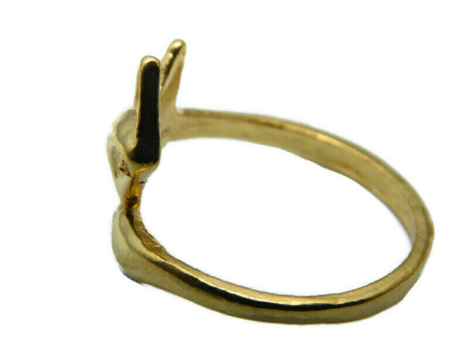 14k Yellow Gold Fox Ring  Adjustable !! - Image 2