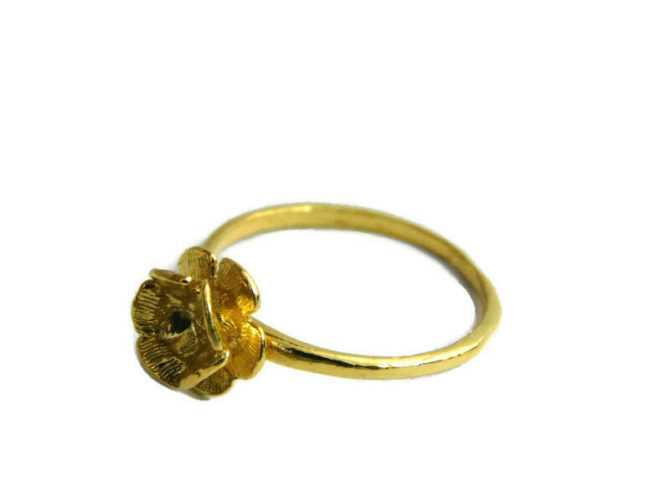 14k Yellow Gold Rose Ring for Girl or Women - Image 3