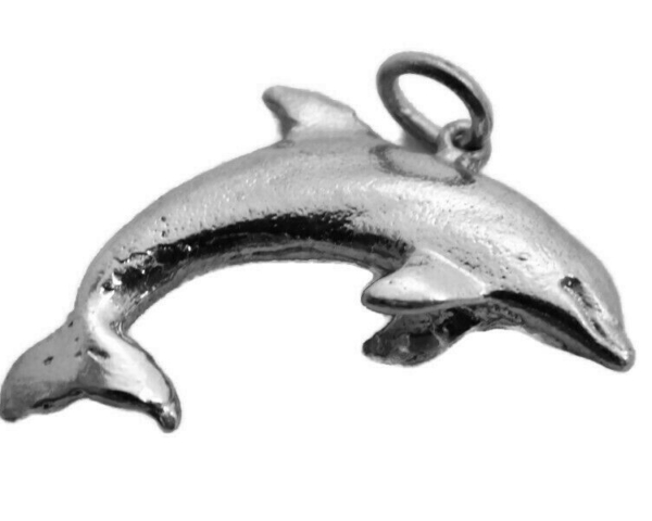 Dolphin Charm Large Pendant .925 Sterling Silver!!