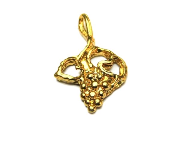 14K Yellow Gold Grape Charm Pendant