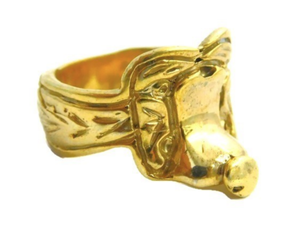 14k Yellow Gold Kids Horse Saddle Unisex Ring