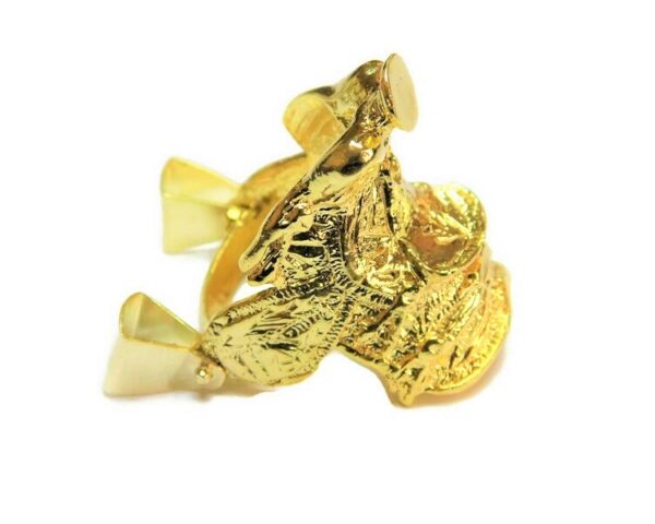 14k Yellow Gold Extra Large Horse Saddle Men's Ring