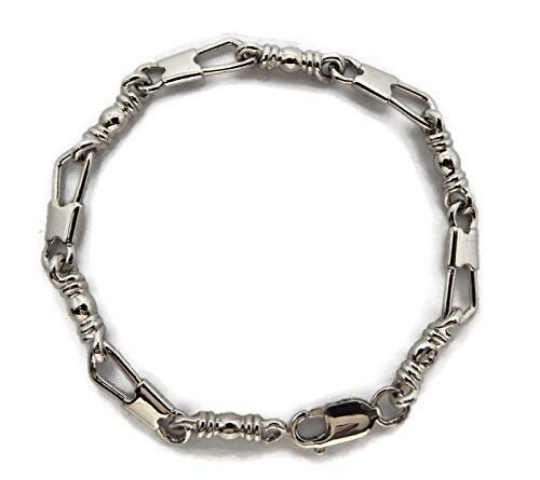 Acts fishers of men 10k white gold medium link bracelet
