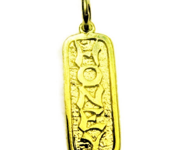 14k Yellow Gold Honey Plaque pendant Charm