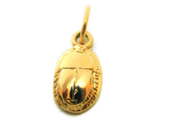 14k Yellow Gold Scarab pendant Charm