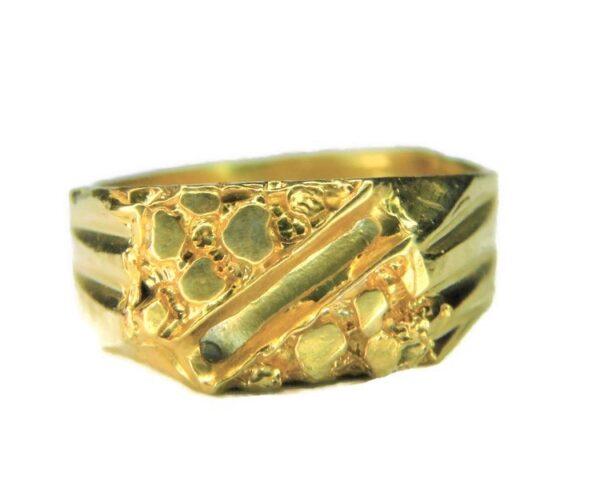 14k Solid Yellow Gold Nugget 1 Ring