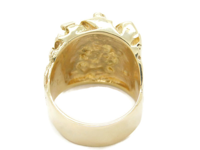 14k Solid Yellow Gold Nugget 11 Ring!! - Image 4