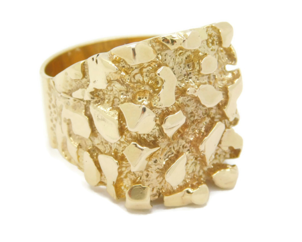 14k Solid Yellow Gold Nugget 11 Ring
