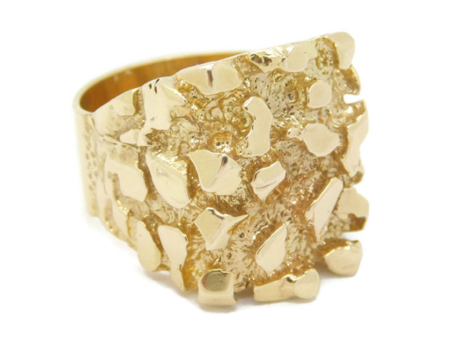 14k Solid Yellow Gold Nugget 11 Ring!!