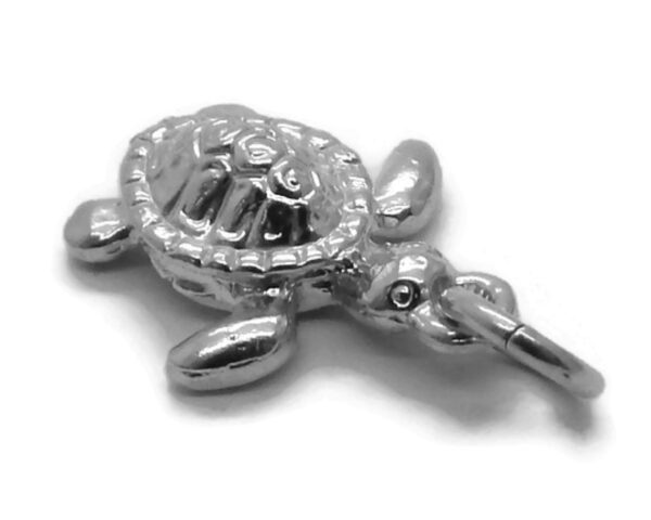 Turtle Charm Pendant .925 Sterling Silver.