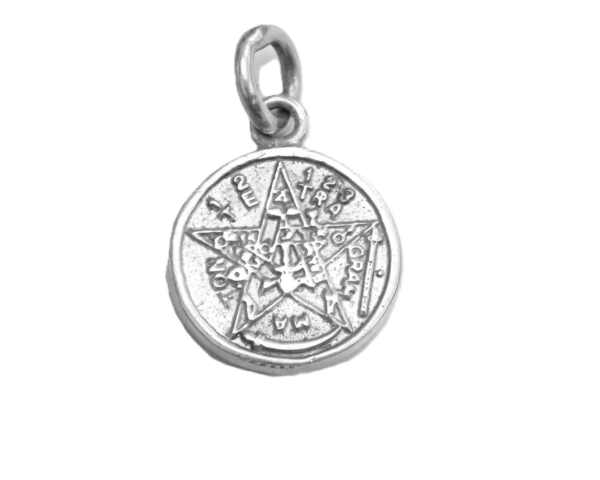 Sterling Silver .925 2- Sided medallion Tetragrammaton & St. Benedict Cross Charm Pendant