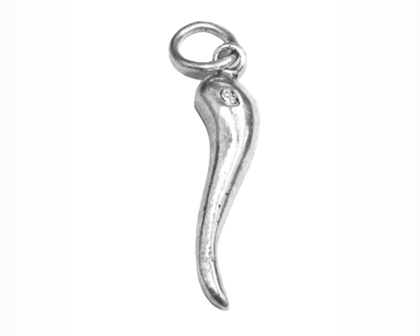 Sterling Silver .925 Big Italian Horn #2 Charm pendant