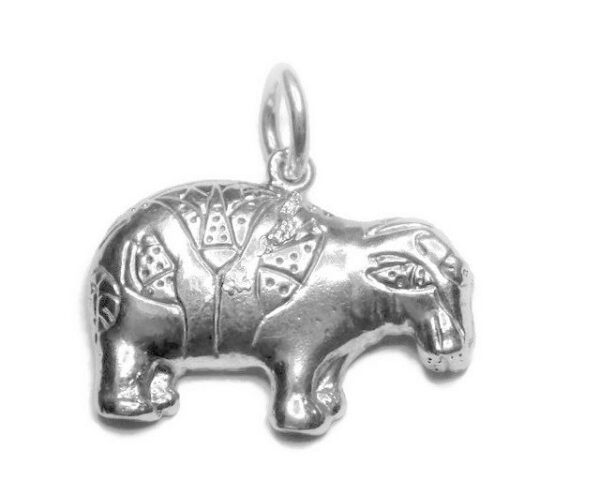 Sterling Silver .925 Hippo charm pendant