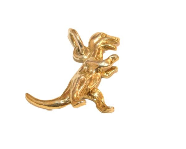 14k Yellow Gold T Rex Charm Pendant