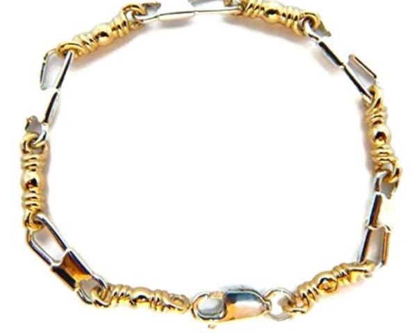 ACTS Bracelet Fishers Of Men Silver and 10K Gold Medium Link, Original Design.