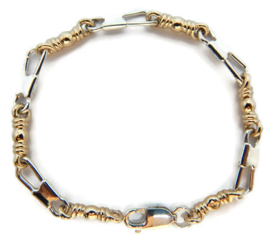 ACTS Bracelet Fishers Of Men Silver and 14K Gold Medium Link, Original Design