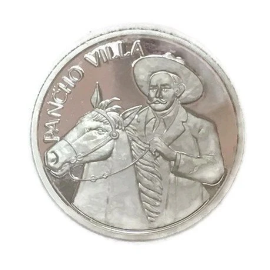 Pancho Villa 1 Ounce .999 Silver Mexican Coin -