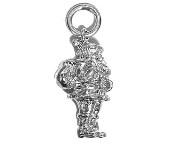 Santa Claus Standing Charm Pendant .925 Sterling Silver
