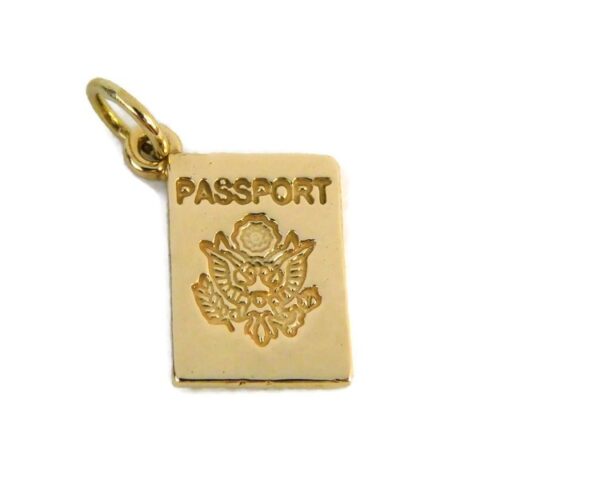 Passport Charm Pendant 14k Yellow Gold!!