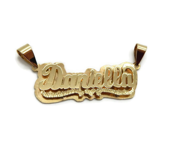 10K Solid Yellow Gold Personalized Custom Handmade Name Pendant