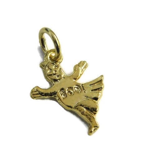 2D Ghost Pendant 14k Yellow Gold