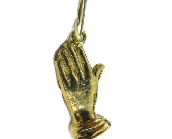 Praying Hands Charm Pendant 14k Yellow Gold!!