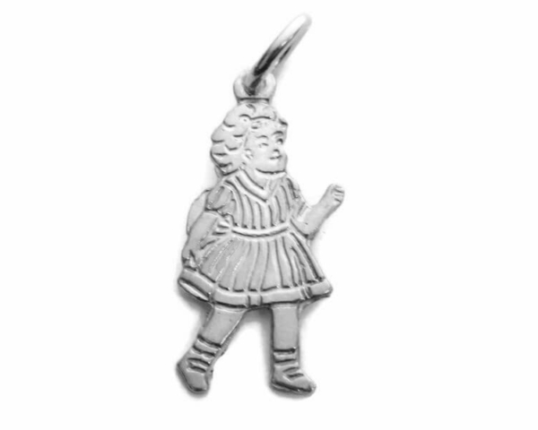 Girl Plaque .925 Sterling Silver Charm pendant