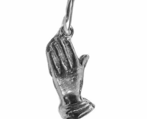 Praying Hands Charm Pendant .925 Sterling Silver
