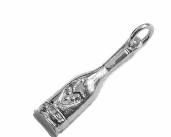 Strawberry Wine Bottle Charm Pendant .925 Sterling Silver!!
