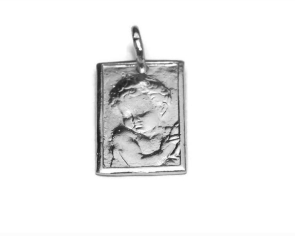Cherub Plaque Sterling Silver Charm pendant