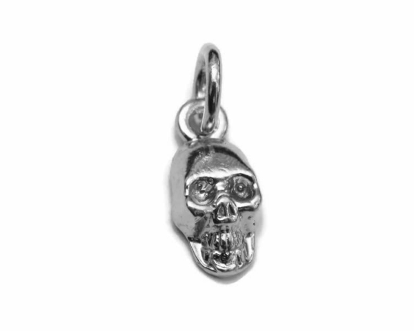 Skull #10 Charm Pendant .925 Sterling Silver