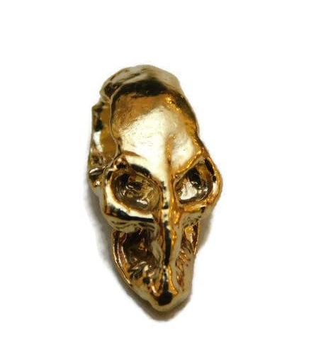 Skull #13 Charm Pendant 14k Yellow Gold