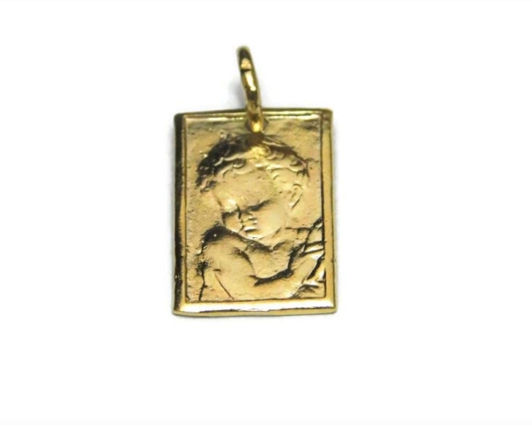 Cherub Plaque 14k Yellow Gold Charm pendant