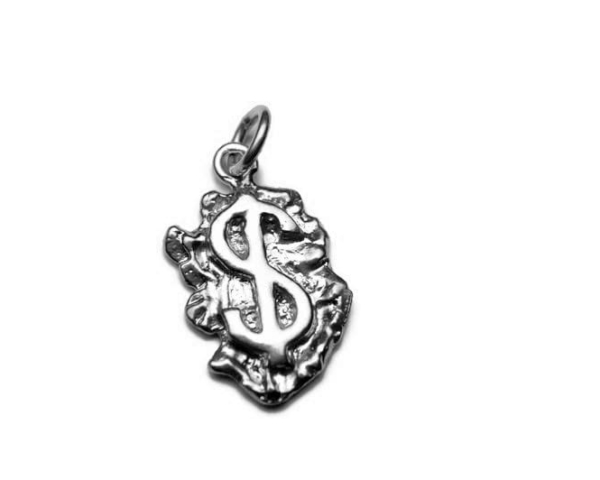 Dollar Symbol Nugget Pendant .925 Sterling Silver