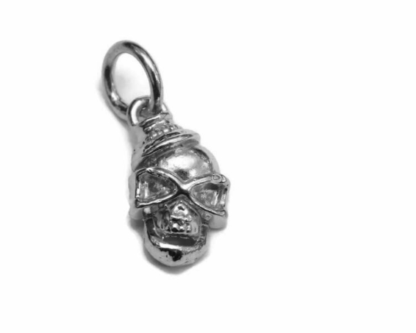 Skull #9 Charm Pendant .925 Sterling Silver