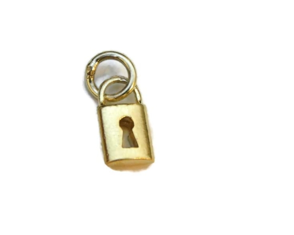Small Lock 14k Yellow Gold Charm pendant
