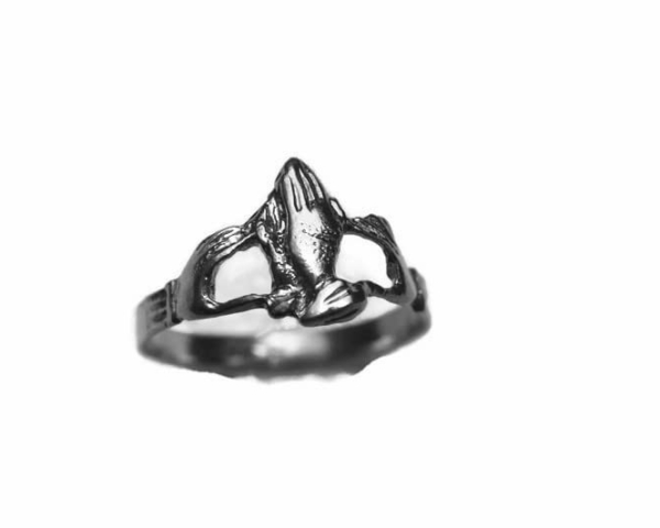 Praying Hand Small Ring .925 Sterling Silver!!