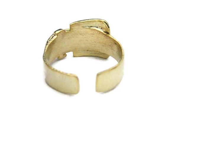 14k Solid Yellow Gold Belt Buckle Ring!! - Image 2