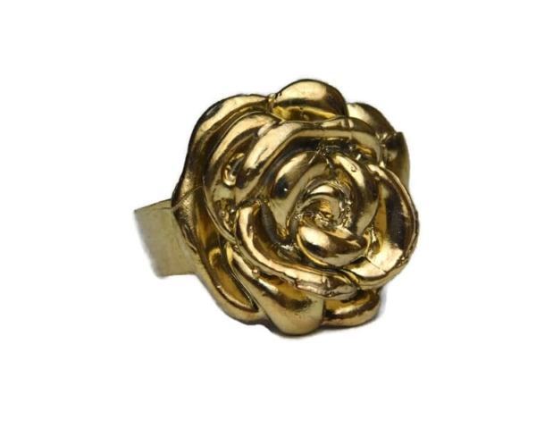14k Solid Yellow Gold Medium Rose Ring!!
