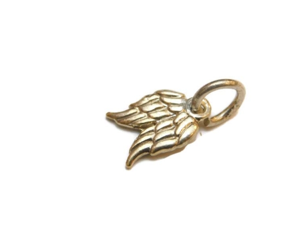 Small Wings Charm Pendant 14k Yellow Gold