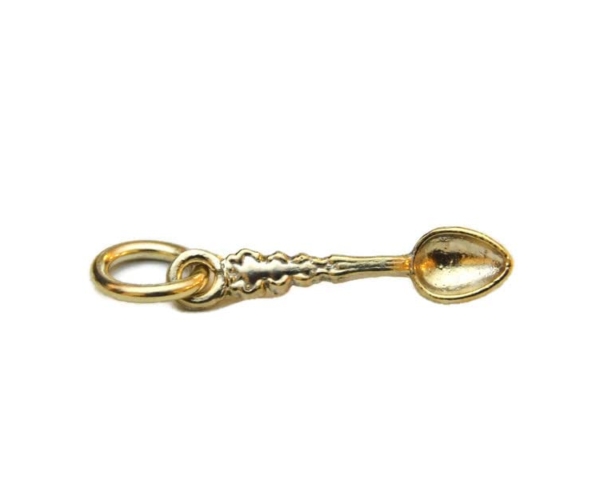 Fancy Spoon Charm Pendant 14k Yellow Gold