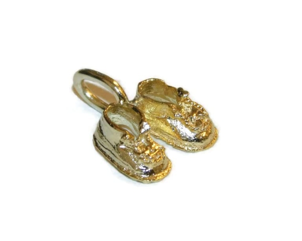 Baby Shoes #2 Charm Pendant 14k Yellow Gold!!