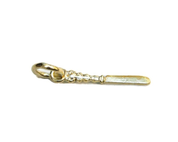 Fancy Knife Charm Pendant 14k Yellow Gold