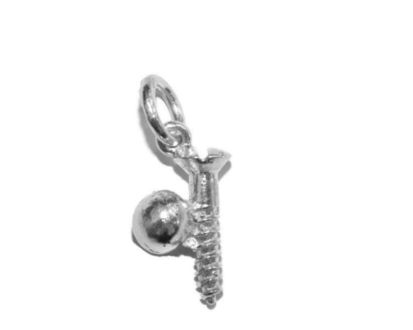 Screw with Ball Charm Pendant .925 Sterling Silver