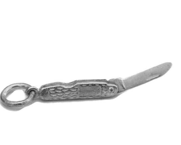 Miniature Pocket Knife Pendant Charm .925 Sterling silver!!
