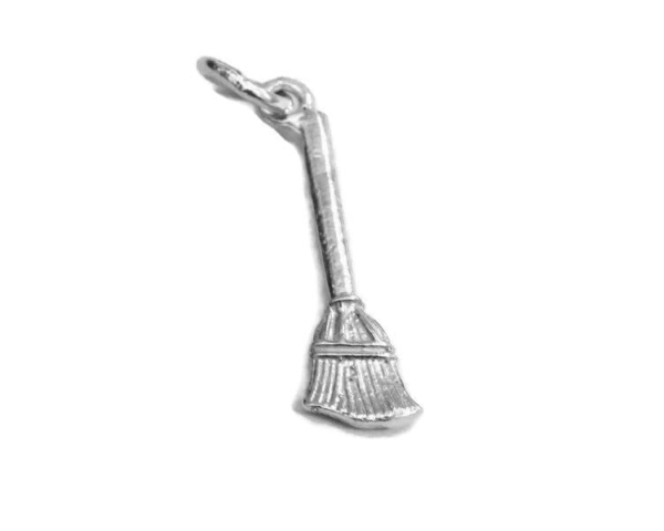 Broom #2 Charm Pendant .925 Sterling Silver!!